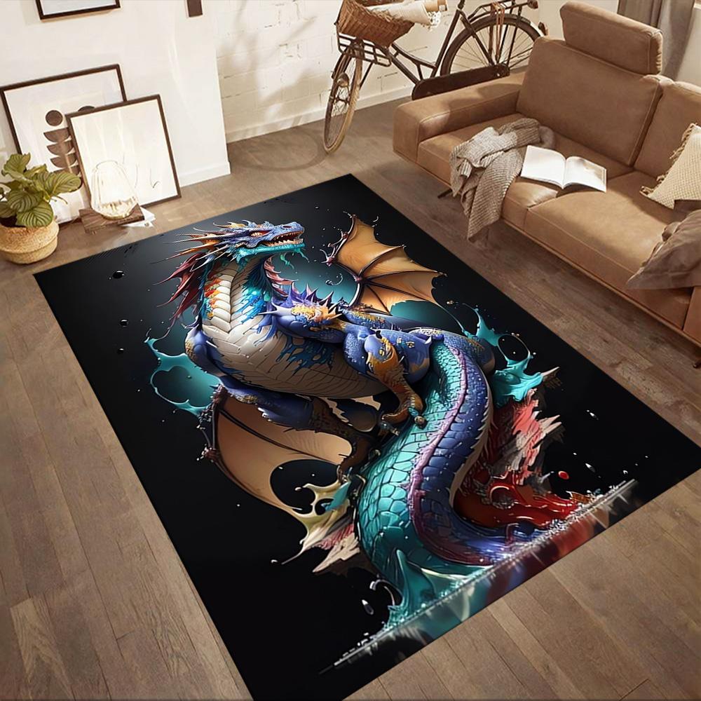 Chinese Dragon Fantasy Floor Mats for Living Room, Bedroom and Room Decoration Are Suitable for Gifts.