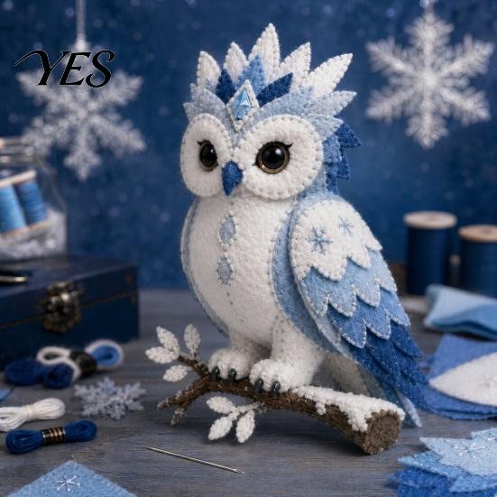 Easy Sewing Project for Beginners Arctic Animals DIY Patchwork Kit Beginners, Winter Guardians Animal Kit, 3D Beginner Stuffed Mythical Creature Craft