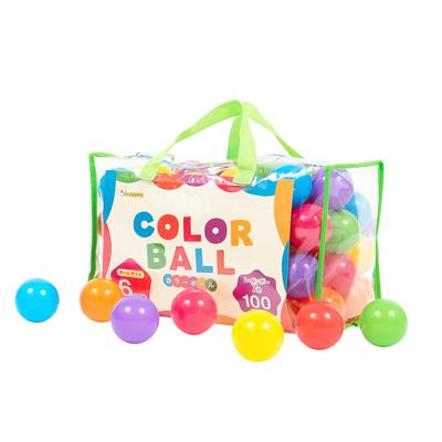 Coccoro Color Balls, 6cm Ball Pool with Storage Bag (Rainbow, 7 Colors, 100 Balls)