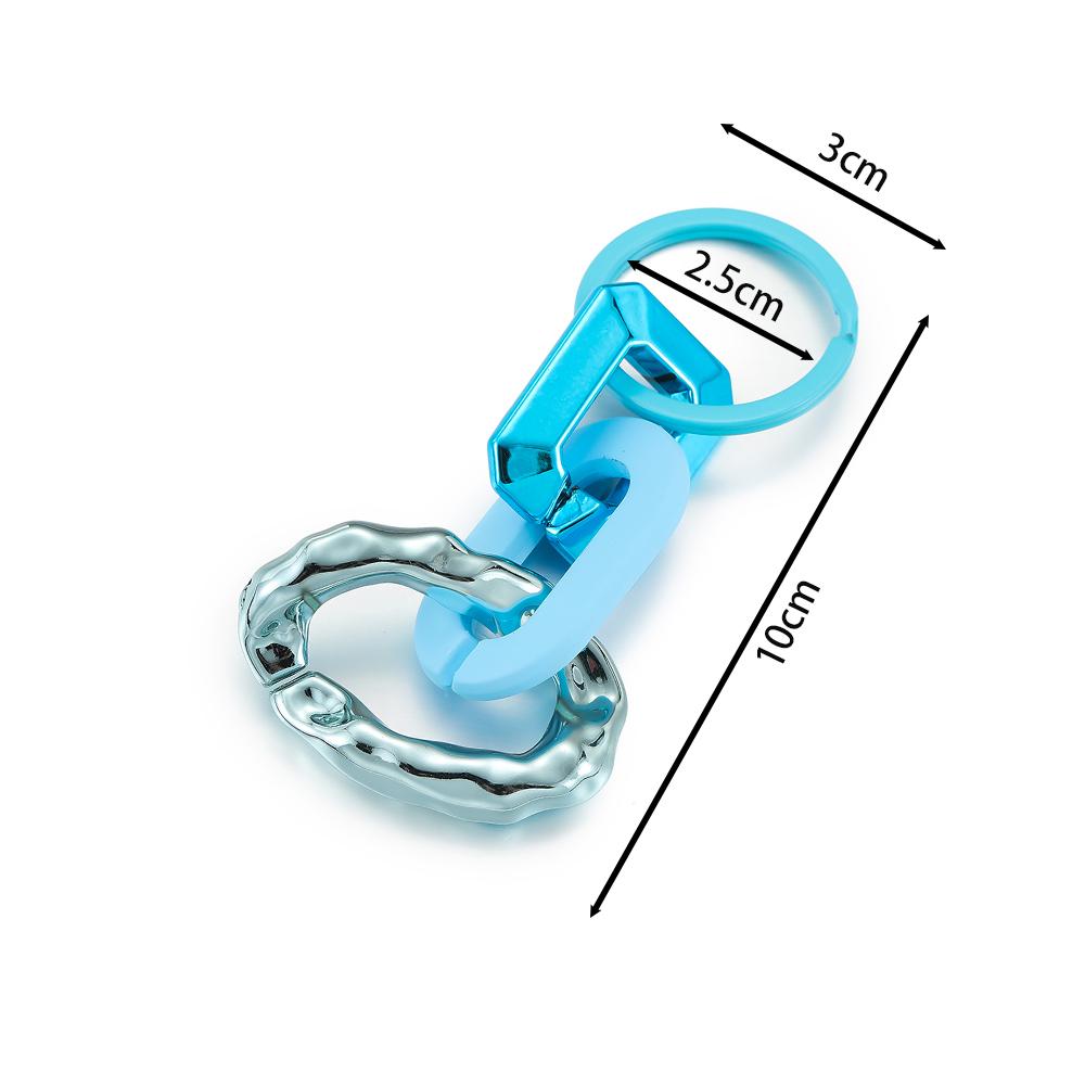 1pc Colorful Acrylic Links Chain Keychain Handmade Car Key Ring for Women Men Handbag Accessories DIY Friendship Gifts