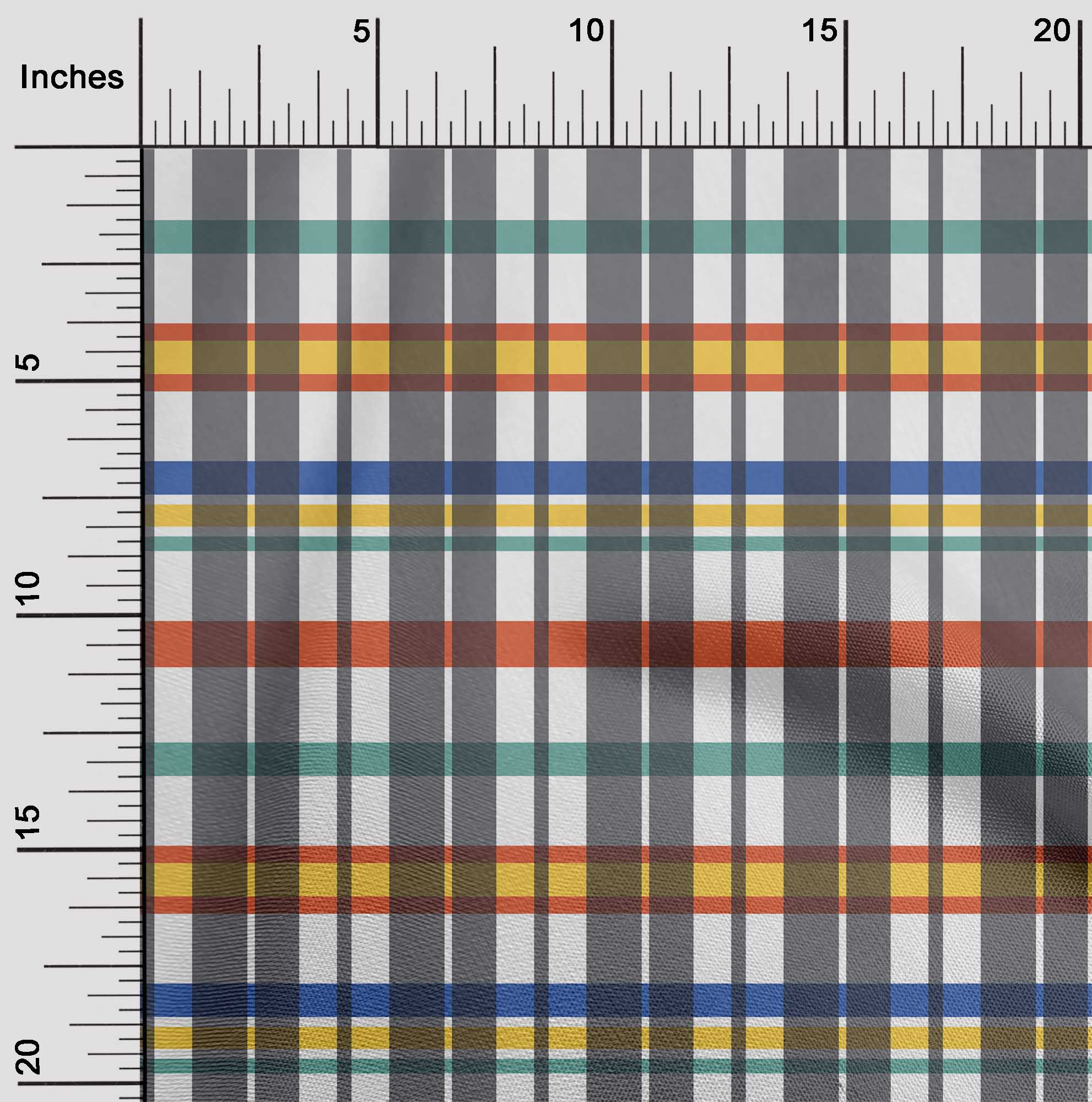 

OneOone Cotton Flex Fabric Madras Check Print Тканина на ярди шириною 40 дюймів 42 Inch - Viscose Chiffon білий