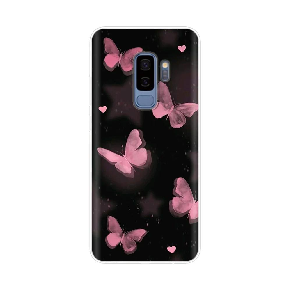 For Samsung Galaxy S9 Plus Phone Case Pretty Butterfly Pattern Soft Slim TPU Clear Silicone Cover For Samsung Galaxy S9 S9+ S 9