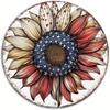 Vintage USA Flag Sunflower Tin Sign Wall Art Home Decor 8x8 Inch