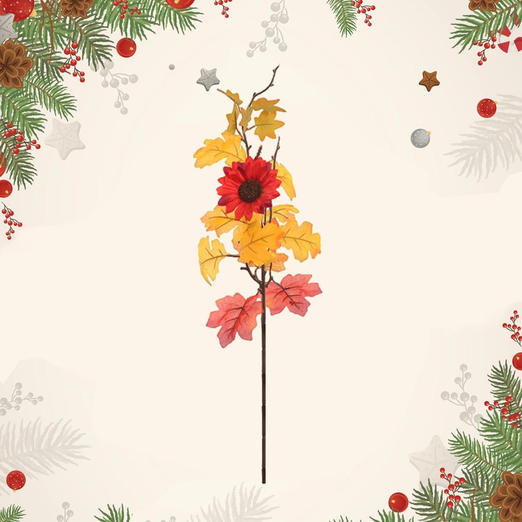 Artificial Maple Leaves Branch Fake Plant Fall Pick for DIY Wreath Floral Arrangement