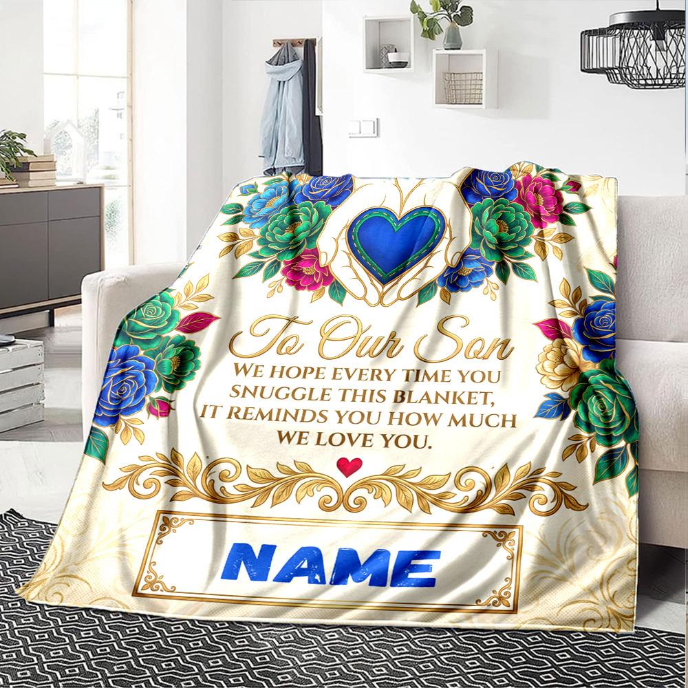 Thank You Mom Appreciation Card Customize Your Name Blanket Soft Warm Cozy Versatile For Sofa Couch Office Bed Picnics Ideal For All Seasons Warmthful