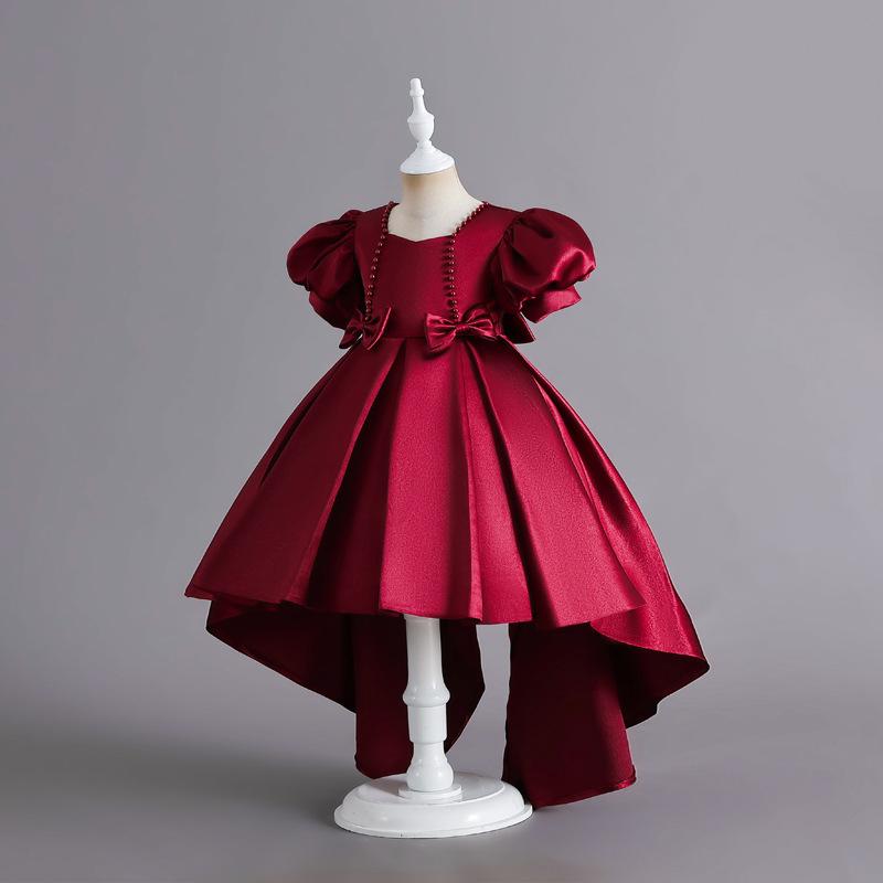 Χαριτωμένο Φόρεμα Παιδικό Κορίτσι Φόρεμα με Λουλούδια Κορίτσια Αμάνικο Φιόγκος Ουρά Φορέματα Γενεθλίων για Μωρό Κορίτσι 3-10 Ετών