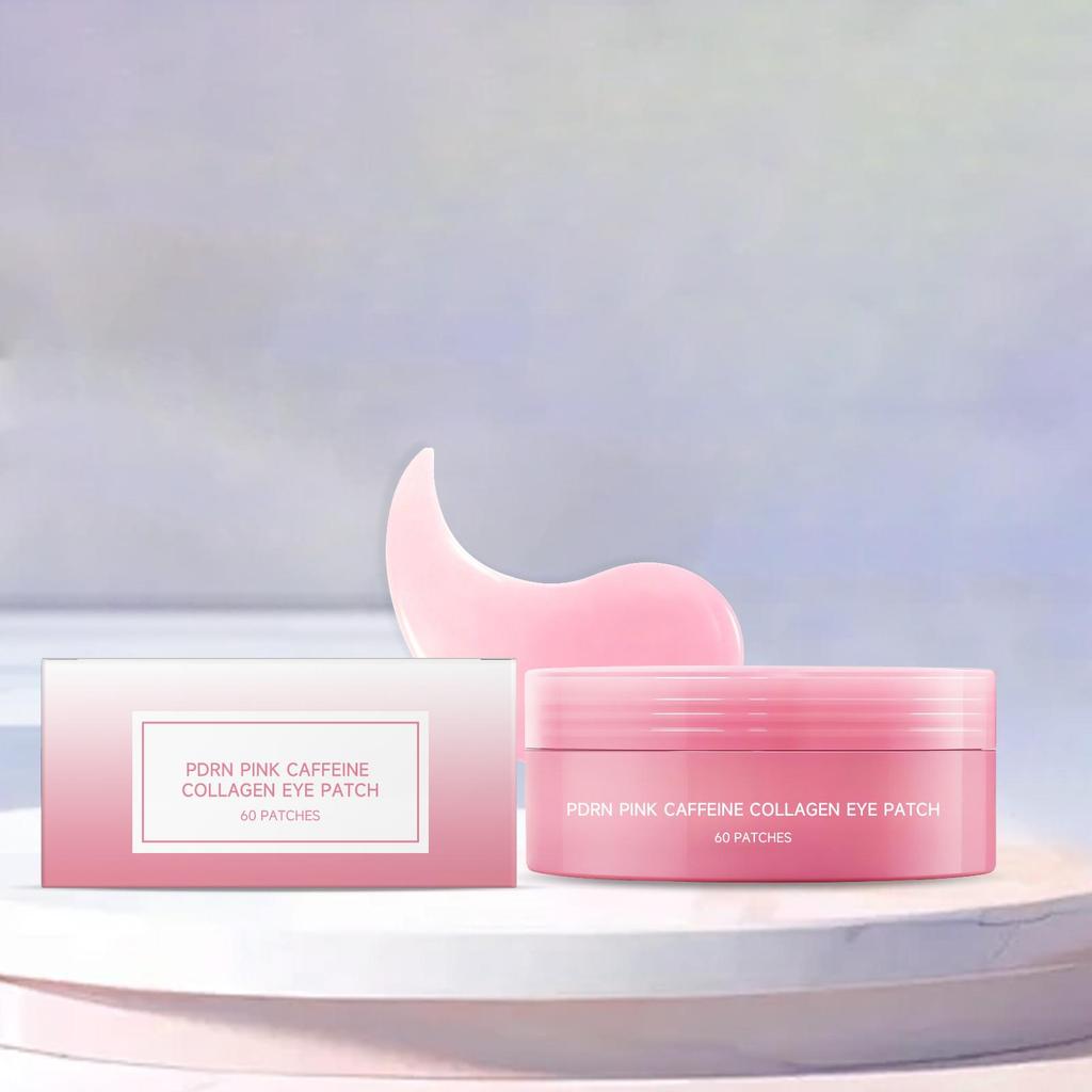 Pink Collagen Eye Mask - Hydrating & Firming Under Eye Patches - Gentle Moisturizing Care to Improve Sagging - Non-Sticky & Elasticity Boosting