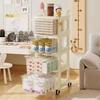 Transparent Multilayer Trolley Storage Shelf Drawer-Type Rolling Storage Cart With Handle Mobile Cosmetics Snack Storage Rack