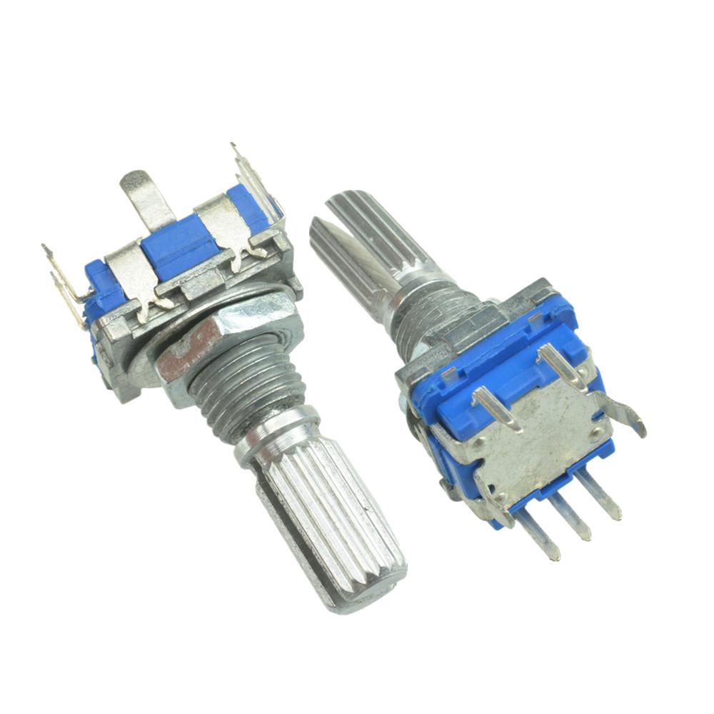 2 PCS Rotary encoder with switch EC11 Audio digital potentiometer 15MM handle S
