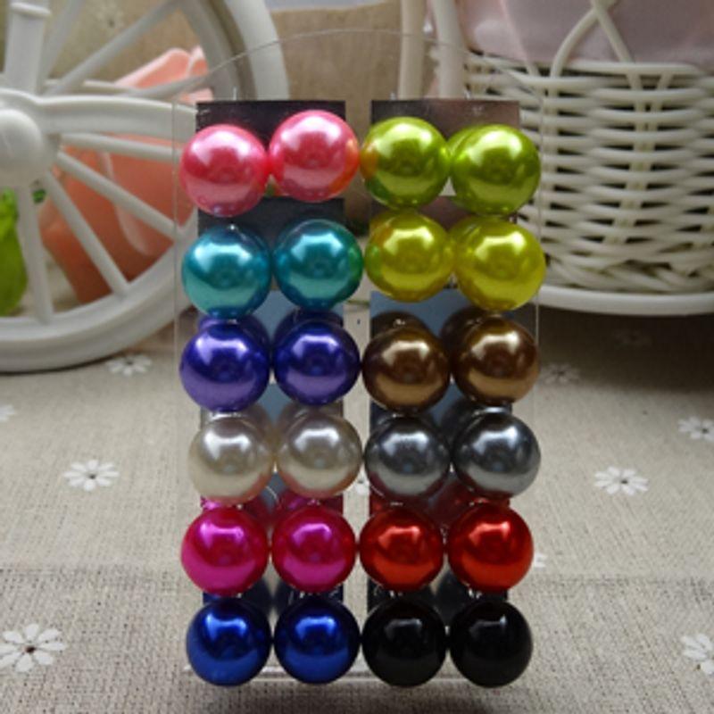 

Минималистичные украшения в виде круглых шариков из искусственного жемчуга смешанных цветов A 12mm color