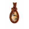 Natural Dendritic Opal 59.35 Ct Copper Wire Wrapped Oval Pendant Certified