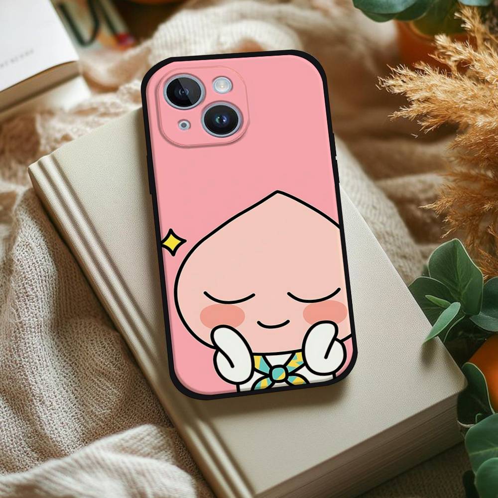 Cartoon K-kakao Cute Friends Phone Case For IPhone 1716 15 14 13 Pro Max 11 12 Mini X Xs XR Black Silicone Cover