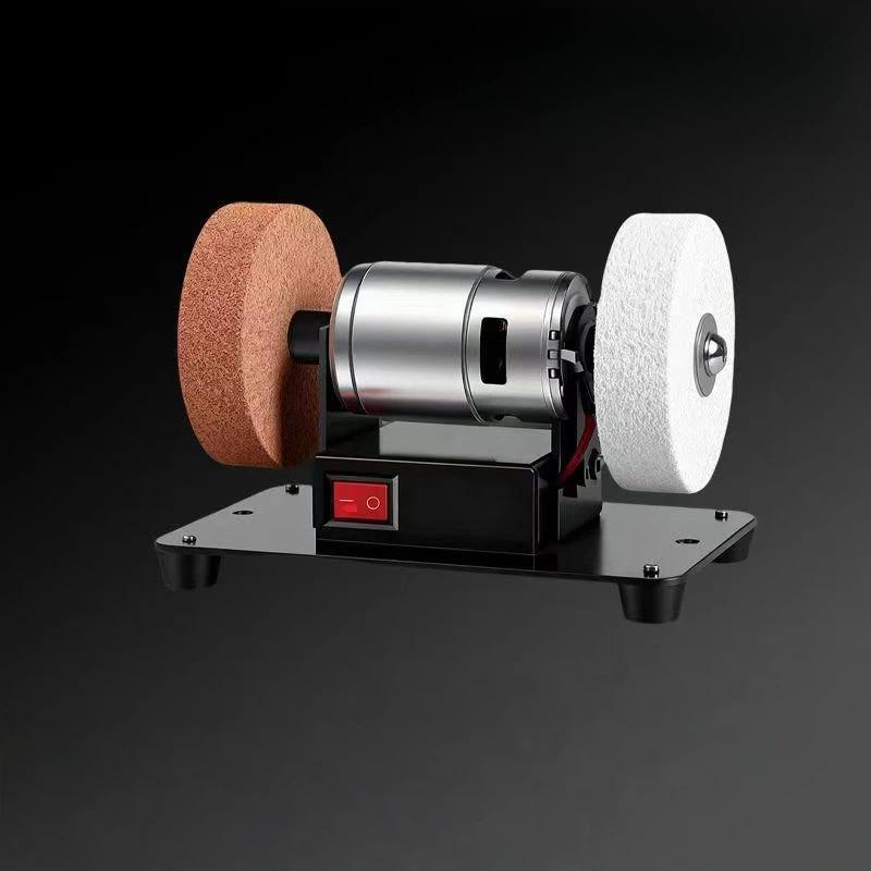 Electric Small Sander High Efficiency Portable Sanding Machine with 2 Wheels for Home DIY Woodworking Metal Polishing