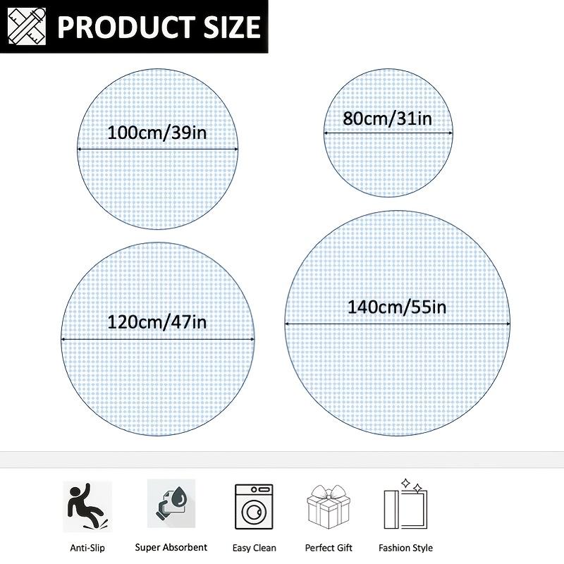 Round Mat, Non-Slip Washable, Bohemian Boho Round Area Mat Mat for Living Room Bedroom Study Entrance Corridor, Sunroom