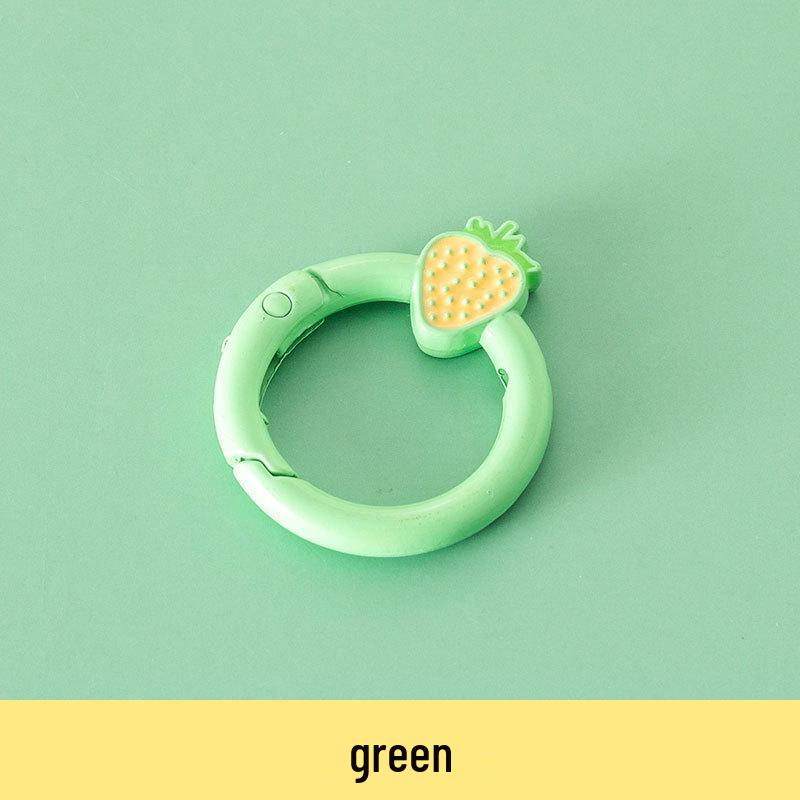 Baked Paint Strawberry Spring Ring Keychain Jewelry Hardware Accessory