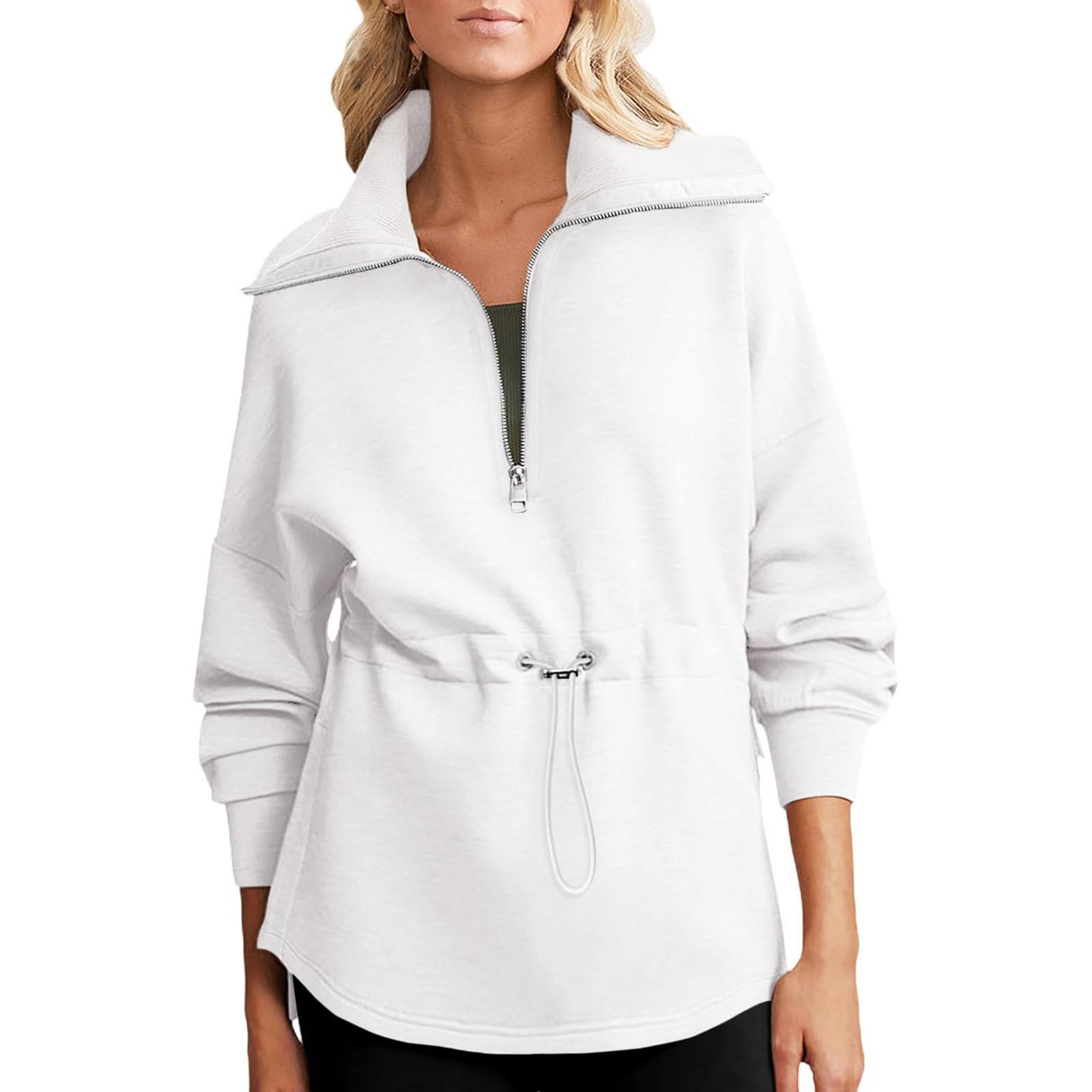

Женские повседневные толстовки на молнии, модные, с длинным рукавом, текстурированные топы, куртки S белый