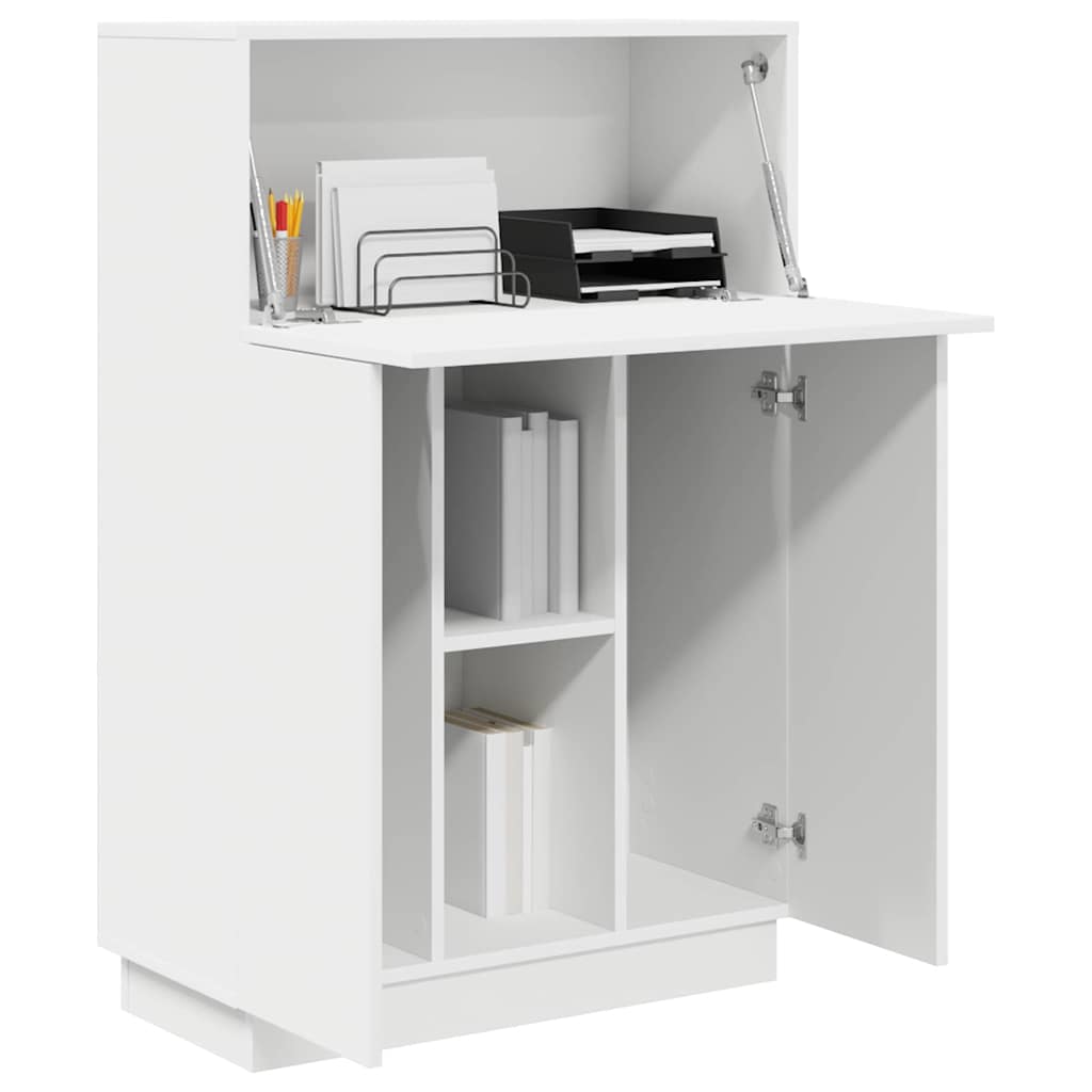 Weißer Schreibtisch mit Tür 71,5 x 31,5 x 106,5 cm Spanplatte