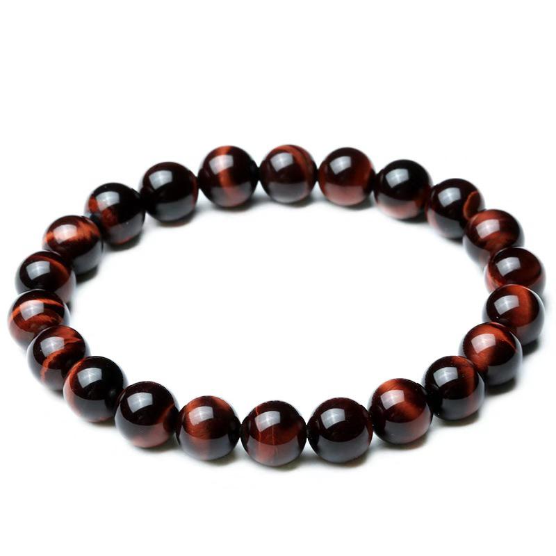 European  American 8mm Red Tiger Eye Energy Yoga Bracelet