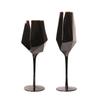 Pure Black Crystal Red Wine Glass with Golden Edge Luxury Simple Goblet For Special Room Champagne Glasses Kitchen Utensils