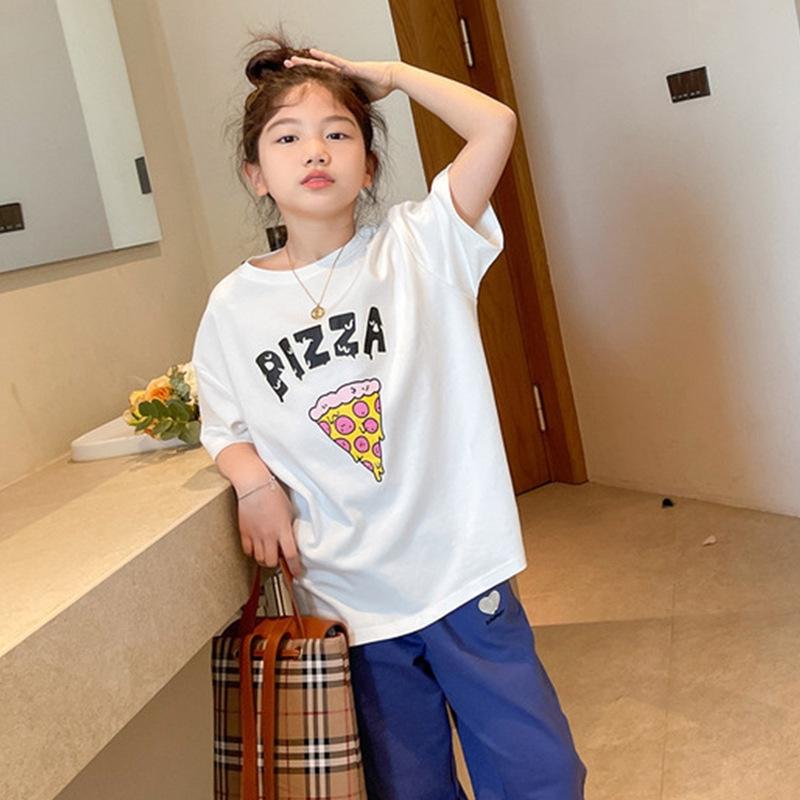 

Girls Cartoon Short-Sleeve T-Shirt - Summer 2025 Korean Fashion for Big Kids 160 cm