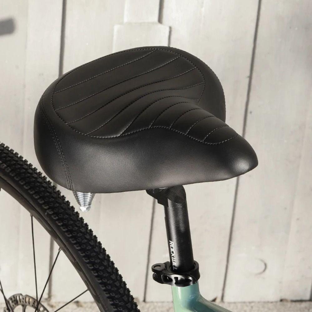 MTB Spring Bicycle Seat Cushion Leather Retro Mountain Bike Seat Bicycle Saddle  Replacement