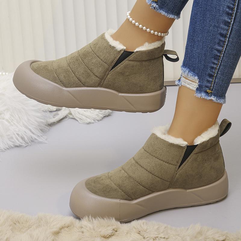 Thick Plush Platform Snow Boots Women Plus Size 36-43 Thick Bottom Winter Cotton Shoes Woman Slip On Anti Slip Ankle Boots