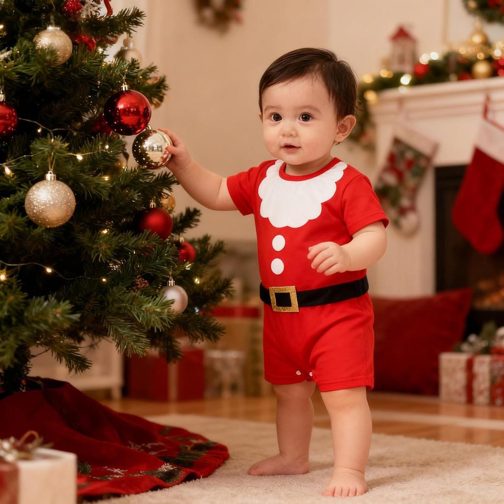 Tumao Santa Christmas Costume for Babies and Kids, Knitted, Soft To the Touch, Popular Baby Costume for Boys and Girls, Perfect for Newborns,