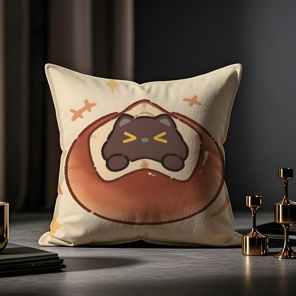 Animal-shaped Desserts Cushion Cover Anti-dustmite Pillowcase Invisible Zipper Silky Short Plush Sofa Cushion Cover