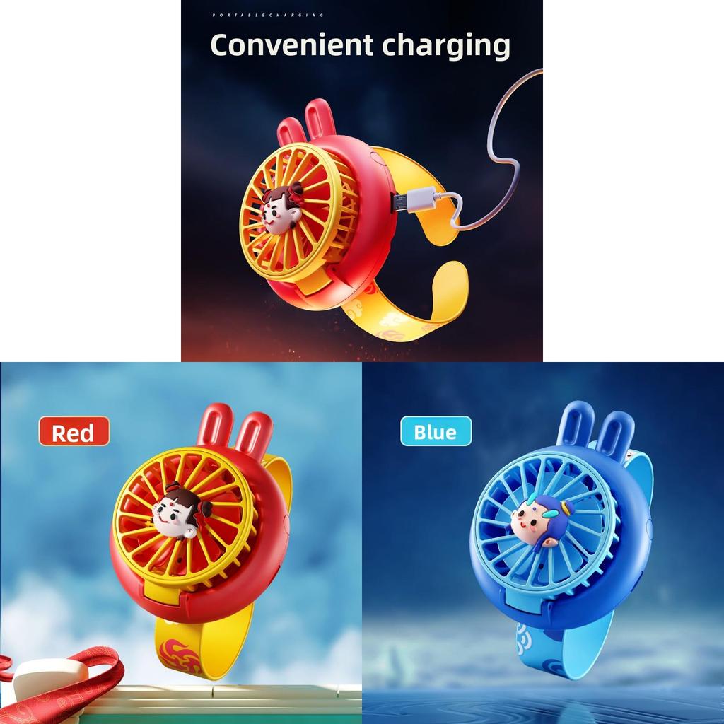 Childrens Cartoon Handheld Fan With Usb Charging And 3speed Settings For Kids Travel And School Use
