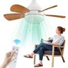 Ceiling Fan Light with Remote Socket Ceiling Fan Timing Wireless Fan 3 Gear Wind Speed 5 Blades for Living Room Bedroom