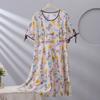 Spot new women's cotton silk spring, summer and autumn thin loose cake nightgown simple and comfortable loungewear