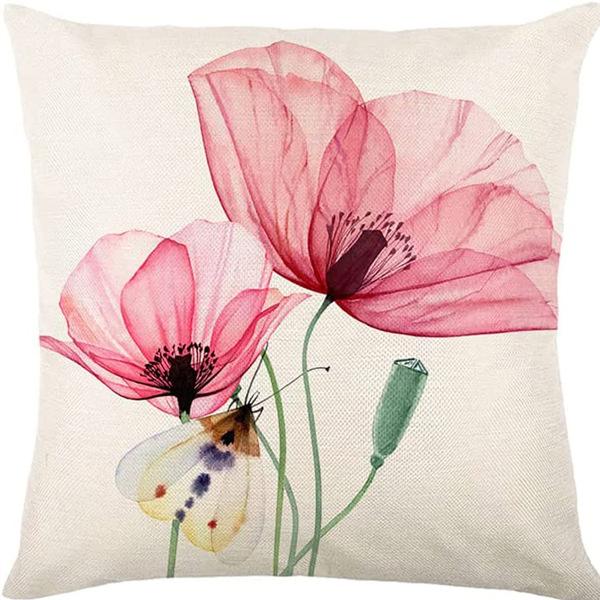 Plant and Flower Print Pillow Case Car Home Sofa Living Room Linen Pillow Cushion Nordic Style