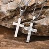 Vnox Faith Cross Pendant Necklaces for Men Women, Car Rear Mirror Decor Cross, Prayer Christian Necklaces Collar
