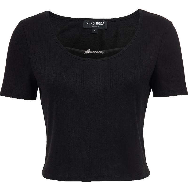 

Veromoda Тонкая футболка 2025 года Весна с металлическими и вырезанными деталями S