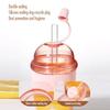 1pc 430ml Portable Flip Straw Cup Plastics Ins Style High-Capacity Water Bottles Tea Coffee Milk Heat-Resistant Juice Jelly Cups