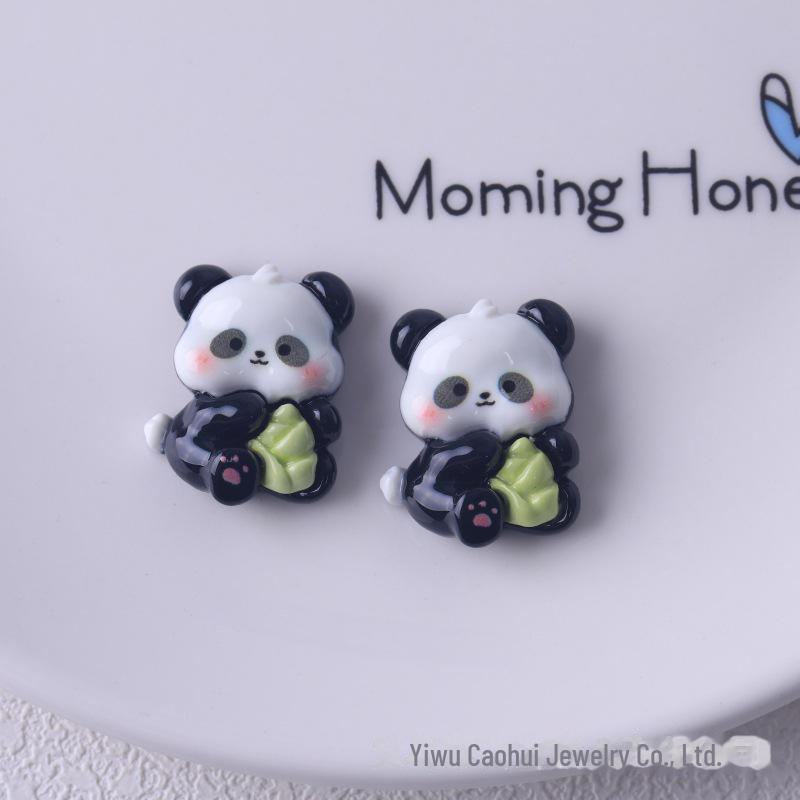 Cute Cartoon Panda Resin Jewelry & DIY Decor: Cream Glue, Keychain, Pendant, Shoe Buckle.