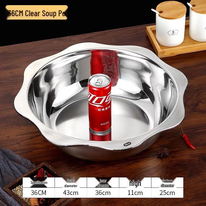 Octagonal Flat-Bottom Stainless Steel Serving Pot