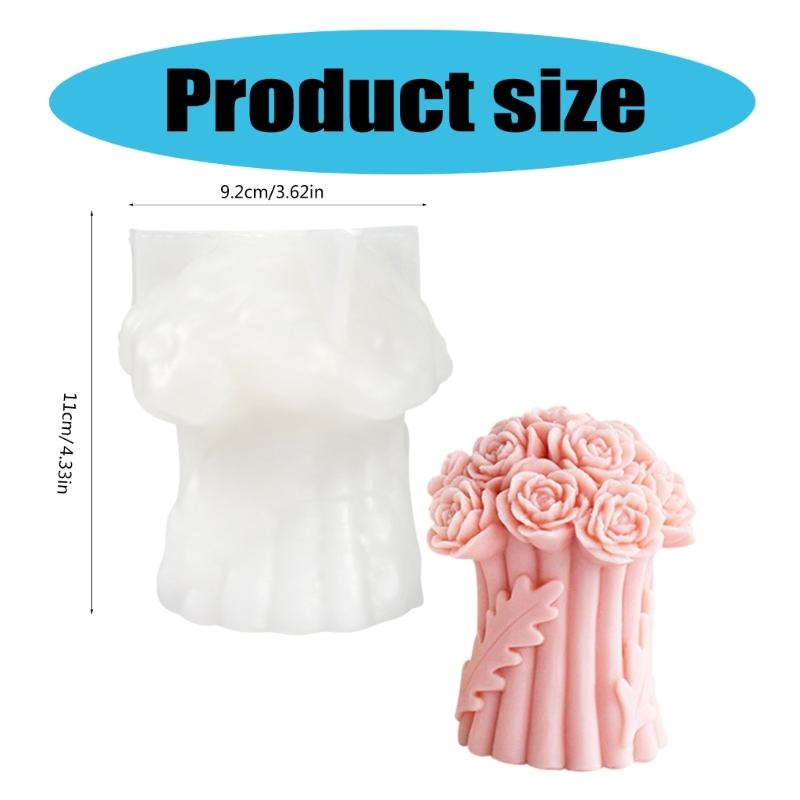 Blumenbaum Silikonform 3D Rosenstrauß Kerzenformen Ornamente Formen Valentinstagsformen für Heimdekorationen