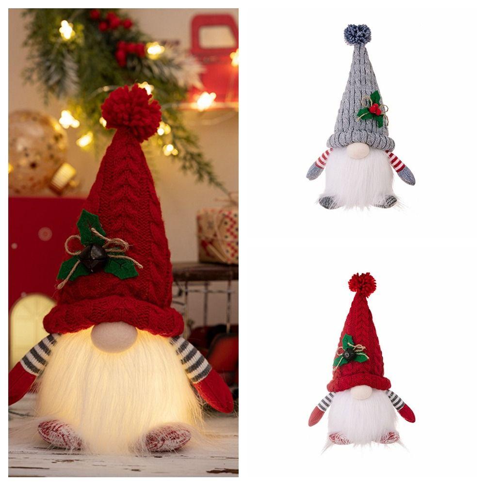 Gnome Doll Christmas Dwarf Knitted Hat Handmade Faceless Doll Cute Dwarf Doll  Festival
