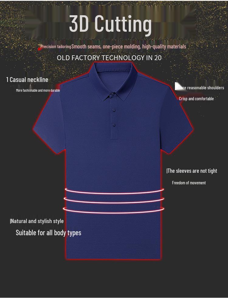 2024 Men's Summer Seamless Short-Sleeve Polo Ice Silk Stretch Shirt