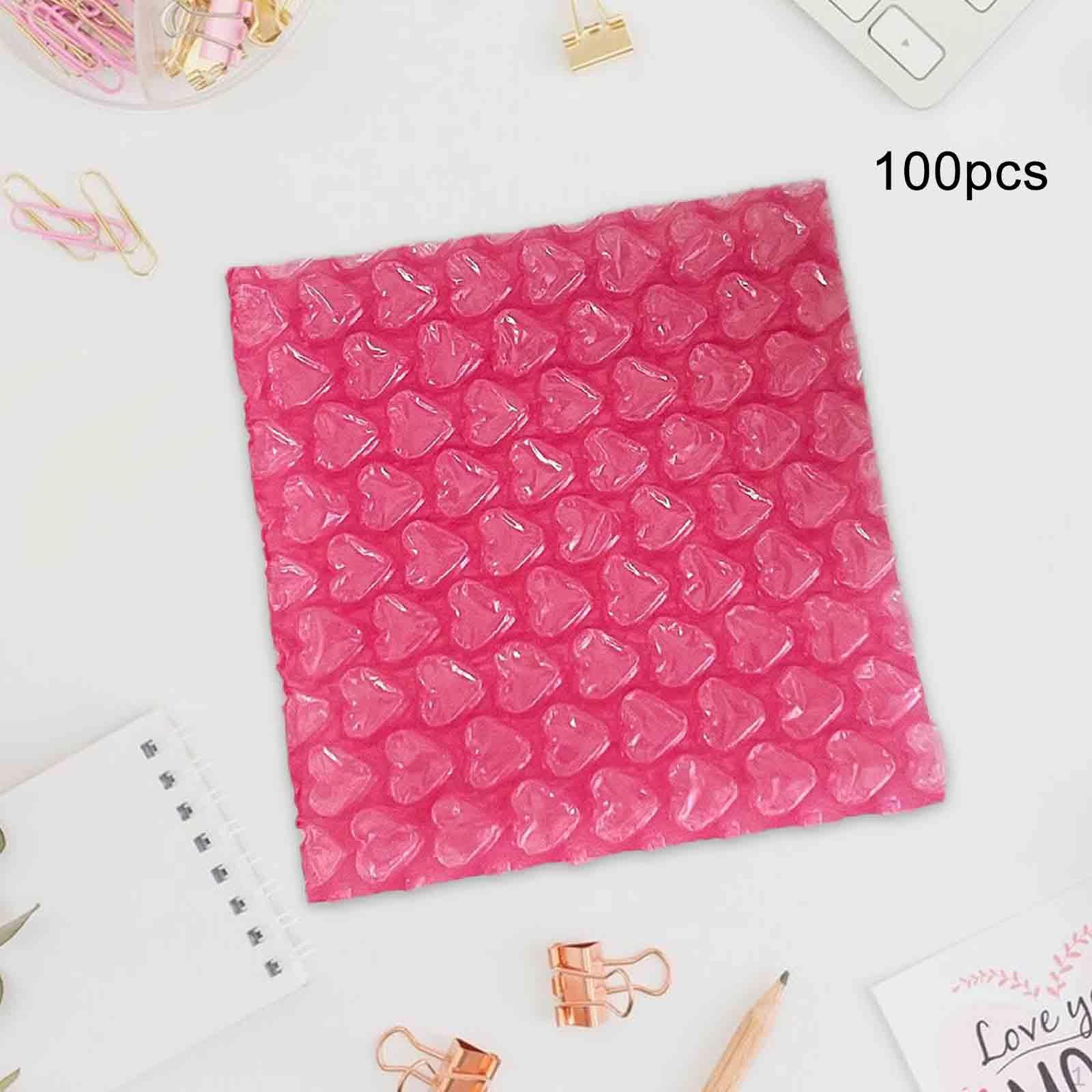 

100 штук мешков с пузырьками Love, амортизирующих при переезде S розы красного