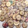 50Pcs Mixed DIY Retro Clock Wooden Scrapbooking Buttons Cartoon Sewingl Craft