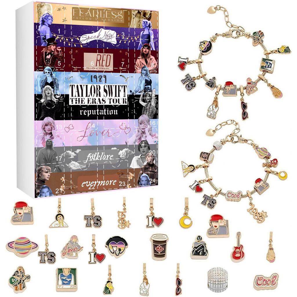 Advent Calendar Gifts, DIY Bracelet Making Kit For For Kids Adult, 24-Days Christmas Countdown Calendar Jewelry Gifts