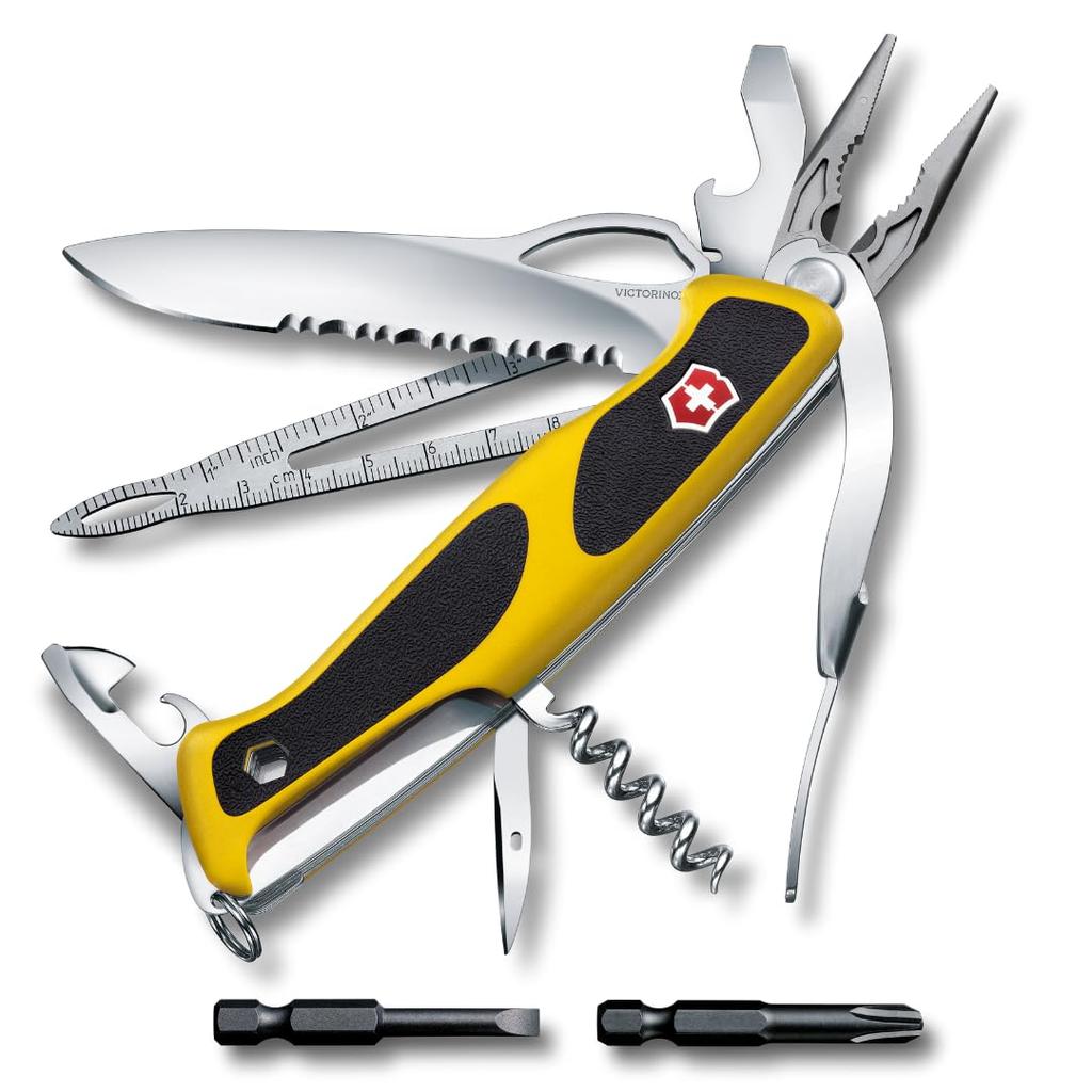 VICTORINOX Ranger Grip Boatman MW Shackle Marlin Spike Compact and Perfect for Emergency Knife Yellow/Black Multi-Function Knife, Outdoor, Bit, Key,