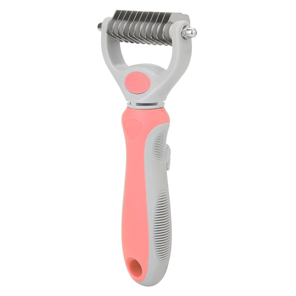 Double sided Stainless Steel Pet Hair Comb Brush Grooming Rake Dog Cat Trimmer Tool (Blue)