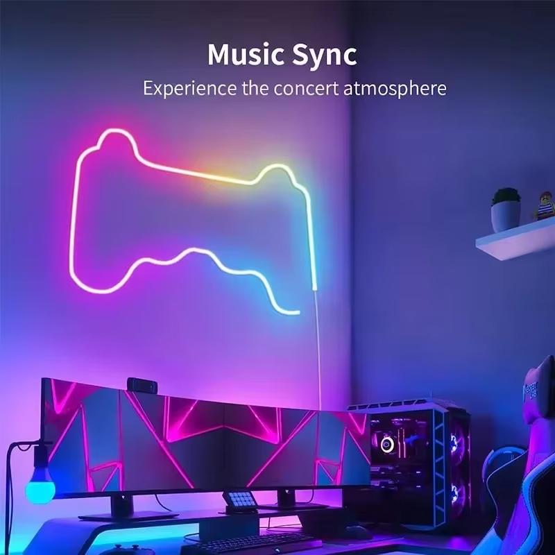5M RGB LED Neon Led Strip Lights with APP and Remote Waterproof  Neon Rope Light for Bedroom Room Outdoors Decro