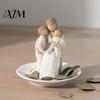 Nordic Style Bedroom Decor Mother Holding Baby Figurine, Resin Family Love Statue for Desk, Matte Texture Home Accents Heartwarming Ornament, Gift New