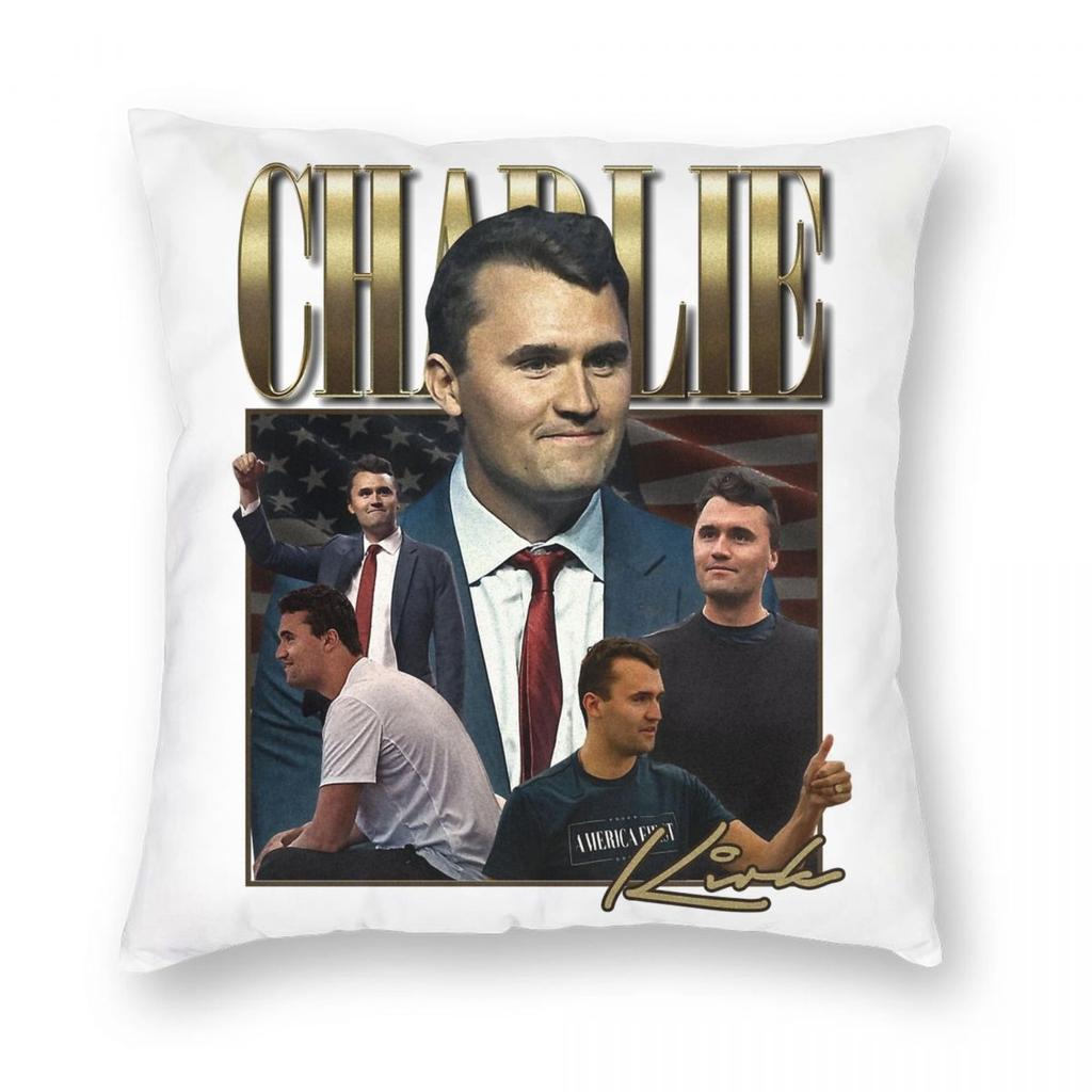 Charlie Kirk Kissenbezug Bedruckter Polyester-Kissenbezug Dekor Kissenbezug für Sofakissen Zuhause Mit Reißverschluss 45*45cm