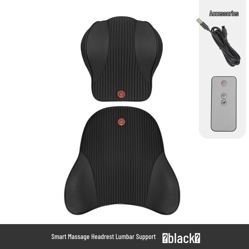 Electric Massage Lumbar Support Pillow - Memory Foam Car Seat Cushion with Remote Control.