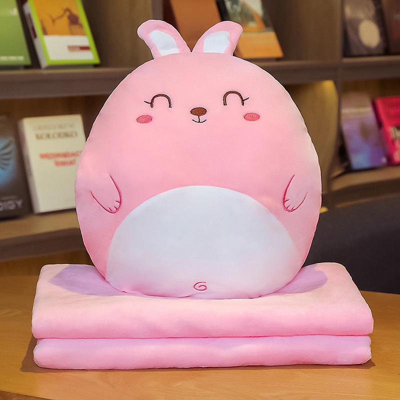 Fruit Animal 3-in-1 Pillow Blanket: Dual-Use Nap Pillow, Car Cushion, and Air Conditioning Blanket